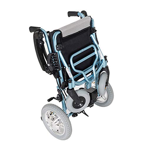 WECDS-E Silla de Ruedas eléctrica Plegable, Ligera, con Joystick de 360 °, batería de Litio para Todo Terreno, Silla de Ruedas eléctrica con Motor Dual