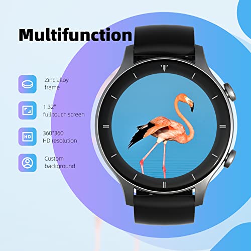 G-TiDE Smartwatch mit Telefonfunktion, 1.32 Zoll HD Voll Touchscreen, 10 Tage Akkulaufzeit, 24 Sportmodi, mit Herzfrequenz Schlaf Monitor,Bluetooth 5.2, IP68 wasserdicht, Android/iOS, Grau - Image 3