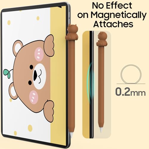 NIUTRENDZ Cute Cow Silicone Case for Apple Pencil - Ultra Thin Protective Cover, Anti-Slip Sleeve (Brown, USB-C) by NIUTRENDZ - Used condition - Image 4
