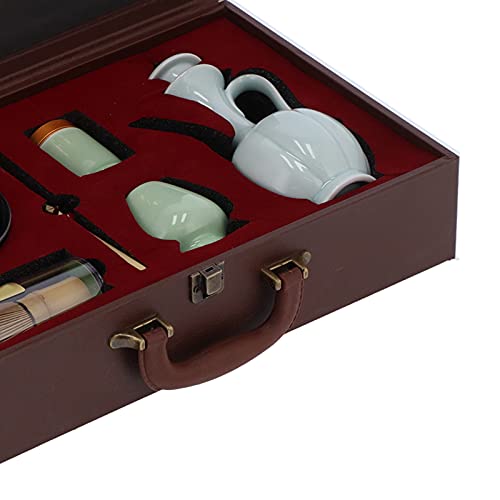 Yosoo123 Juego de té japonés, Juego de batidor de té Matcha de 8 Piezas, Soporte para batidor de bambú, Kit de Polvo de… - Imagen 5