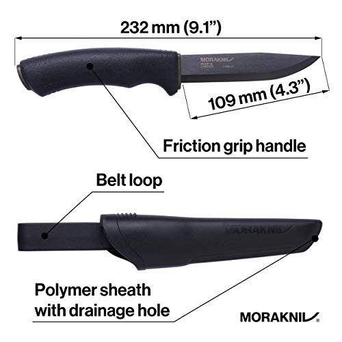 Morakniv M-12490 Outdoor Knife Bushcraft Black Camping Knife 10.8 cm - Image 6