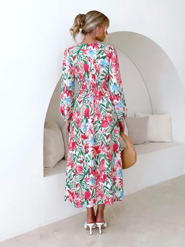 Image of Maxigerui Women's Long Sleeve Floral Maxi Dress 2026 Spring Summer Wedding Guest Dress