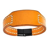 jojnsha Pulsera ajustable de cuero vacuno marrón hecha a mano, ligera, unisex, accesorio de oficina o accesorios de moda casuales