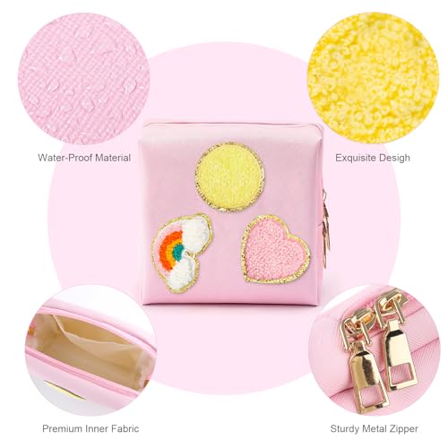 Image of airogym Period Bag for Women, Sanitary Napkin Storage Bag, Functional PU Leather Sanitary Pad Bags for Panty Liners, Tampons, Menstrual Cup Pouches, Sanitary Pads Organizer with Zipper