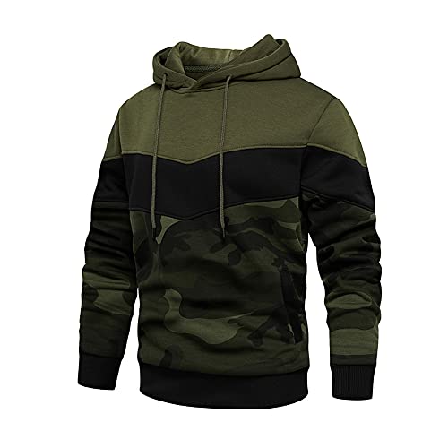 AOTORR Men’s Fleece Hoodie Pullover Casual Hooded Sweatshirt Contrast Color Top with Kanga Pocket