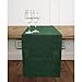 Solino Home Linen Table Runner 48 Inches - 100% Pure Linen Forest Green Table Runner 14 x 48 Inch Ideal for Dresser and Coffee Tables - Athena - Winter, Easter, St Patricks Day