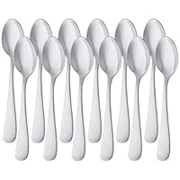 Amazon Basics Kaffeelöffel aus Edelstahl mit rundem Rand, 13,3 cm, 12er-Pack