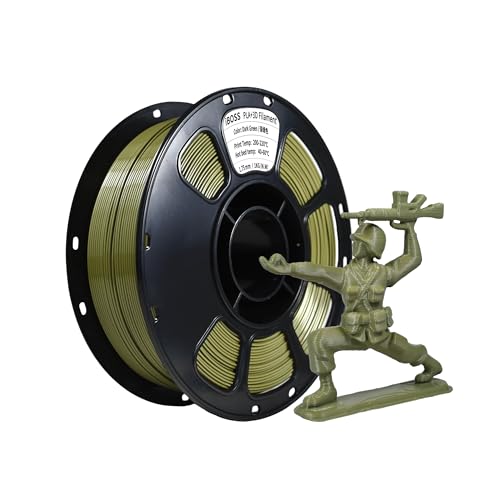 Image of iBOSS PLA Plus 3D Printer Filament, Neatly Wound 3D Printing PLA+ Filament 1.75mm Dimensional Accuracy + /- 0.02mm, 1KG Spool (2.2 lbs) Fit Most 3D FDM Printers, Dark Green
