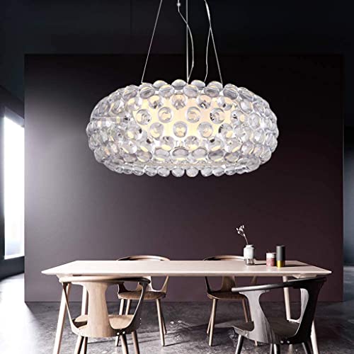 Kinbolas Lámpara de araña de cristal moderna, luz de techo LED circular, luces colgantes ajustables de montaje empotrado para dormitorio, comedor, sala de estar Cover