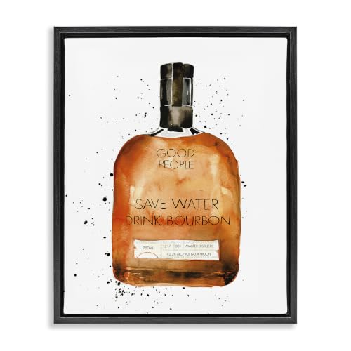 'Save Water Drink Bourbon Quote Common Liquor'| Floating Frame Canvas Art