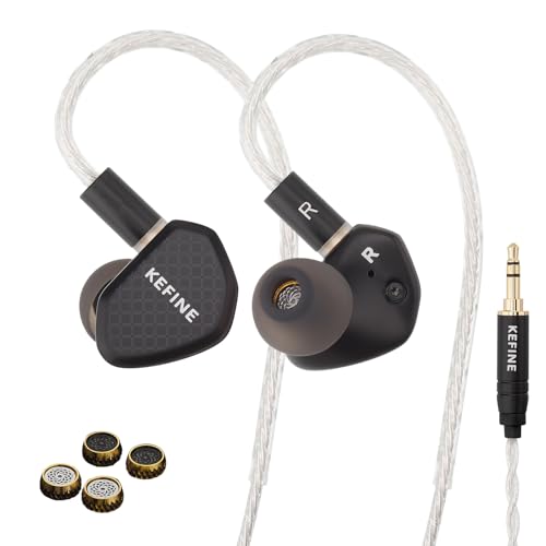 Image of Klean Hi-Fi in Ear Monitor, Wired Gaming Earbuds, 10mm DLC Diaphragm Dynamic Driver, Wired Earphones, Interchangeable Tuning Nozzles, HiFi IEM for Audiophile, Musician & Gaming(Black, 3.5mm)