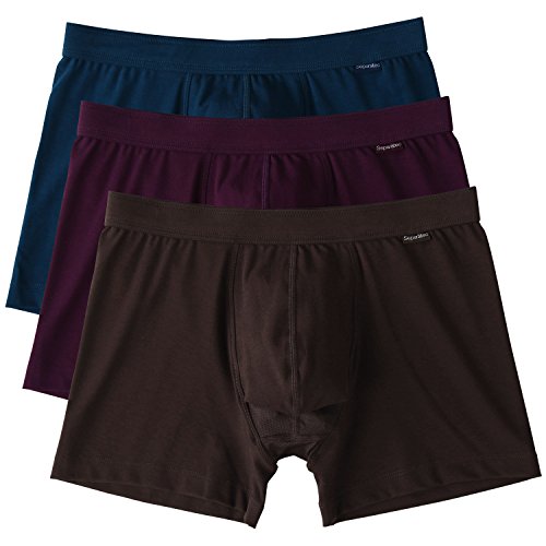 Separatec 3 Pack Men's 120s Long Staple Cotton Separate Pouches Boxer Briefs