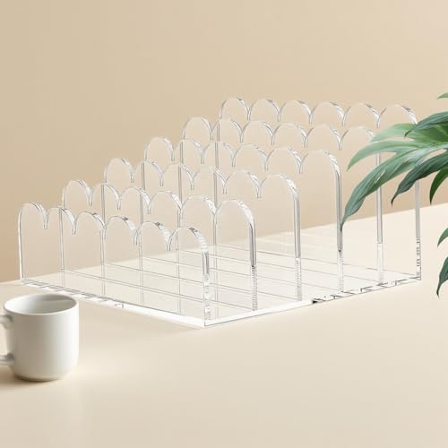 Organizador de cartas de acrílico con 5 compartimentos y diseño vertical 7