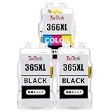 TacTink BC-365/366 詰め替えインクカートリッジ Canon TS3530 TS3730 インク BC-365XL(顔料ブラック２本) BC-366XL(染料カラー１本) 3個セット キャノン インク 365 366 大容量 対応機種 PIXUS TS3530 TS3730