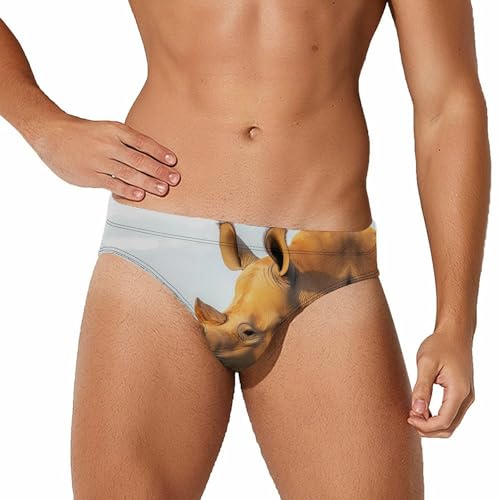 Rhinoceros Rhino Mens Swim Briefs Quick Dry Triangle Trunks Swimsuit Swimming Bikini Swimwear