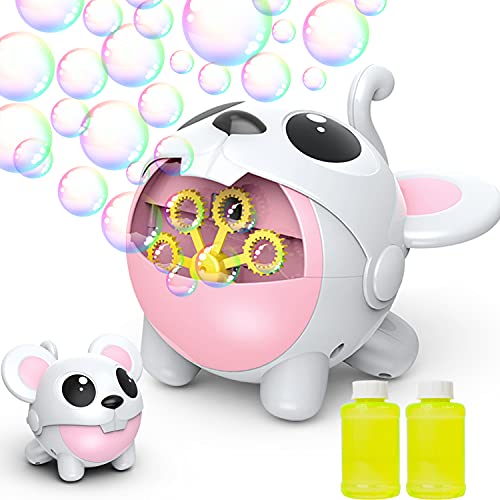 JoyGrow Seifenblasenmaschine für Kinder Maus Automatische Bubble Maschine mit Flüssigkeit Kinder Garten Spielzeug für Badezeit,Outdoor, Indoor, Party, Hochzeit, Geburtstag (Weiß) Cover