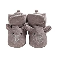 Baby Girls Boys Cozy Fleece Booties Elephent Fox Duck Panda Sheep Design Newborn Shoes Infant Footwear (Grey Elephant, 0_months)