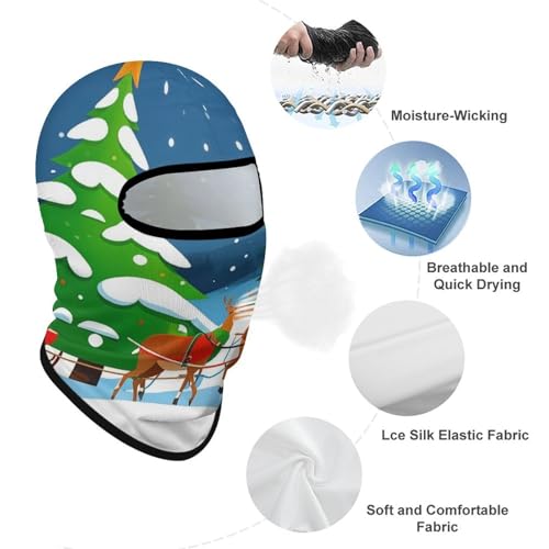 Balaclava para Hombre y Mujer Máscara de Esquí con Diseño de Reno de Santa Claus Cubierta de Cara Completa para Ciclismo miniatura 3