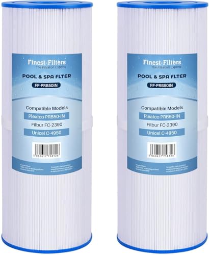 Finest-Filters 2 x Hot Tub Spa Water Filter Cartridge Replacement Compatible With Pleatco PRB50IN, Unicel C4950, Darlly SC706, 40506 & Filbur FC2390 Hot Tub Water Filters