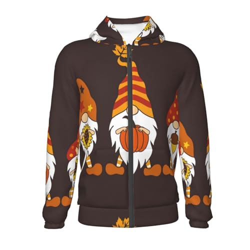 Fall Gnomes Kids Pullover Hoodies Boys Zip Up Sweatshirts Girls Athletic Clothes with Pocket2