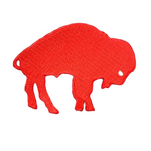 Red Buffalo Standing Size 3 Inches Football Fan Favorite Team Iron On Sew On Embroidered Patch