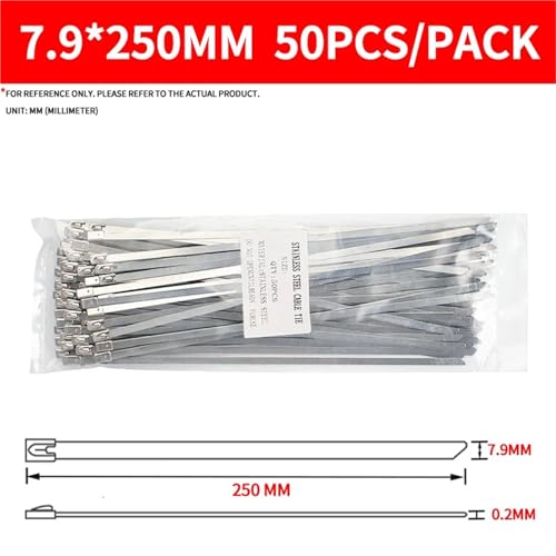 Collier de serrage en acier inoxydable et attaches de câble 7.9x250mm - 3