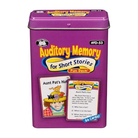 Super Duper Publications | Auditory Memory for Short Stories Fun Deck | Listening Comprehension Flash Cards | Educational Learning Materials for Children Cover