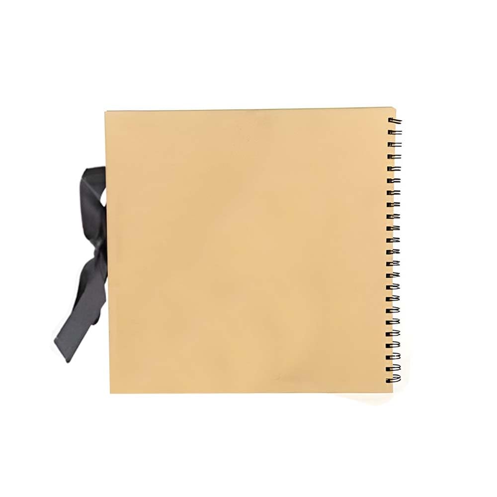 Scrapbook Photo Album Large 30 x 30cm Brown Square Scrap Book Photo Album With 40 sheets 80 pages and Ribbon Closure Ideal for Wedding Family Baby Vacation Arts Crafts DIY