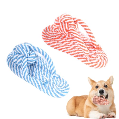 KEMUZ Juguete Perro Dental 2 Unidades - Zanahoria de Cuerda para Zapatillas Divertidas, Juguete Mordedor Resistente que Limpia Dientes y Alivia el Estrés, Ideal para Perros Pequeños y Medianos