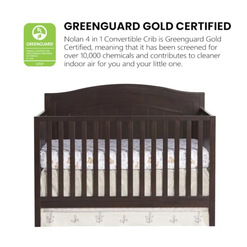 Image of Oxford Baby Nolan 4-in-1 Convertible Baby Crib, Espresso Brown, GreenGuard Gold Certified