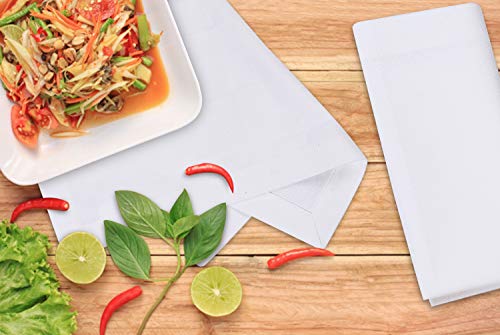 Cloth Napkin In Cotton Duck Fabric-16X16 White,Wedding Napkins, Cocktails Napkins, Fabric Napkins, Cotton Napkins Mitered Corners & Generous Hem, Machine Washable Dinner Napkins, Set Of 12 #TOP1