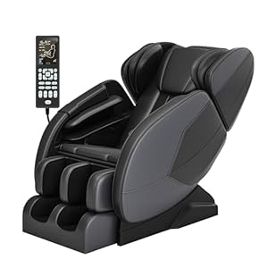 2024 Massage Chair Full Body, Zero Gravity Recliner with Shiatsu Massage, 6 Auto Mode, Heater, Bluetooth, Foot Massage Rollers, Black and Gray