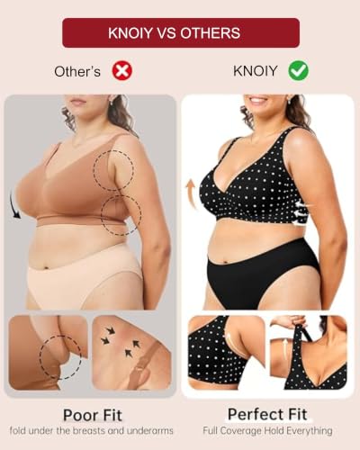 Image of Seamless Wireless Bra for Women | No Underwire Deep V Invisible T-Shirt Bra | 360 Support | Adjustable Straps | Soft Comfortable Everyday Bra