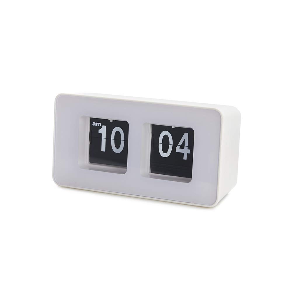 Horloge Flip Clock Balvi blanche pour lire l'heure sans écran agressif