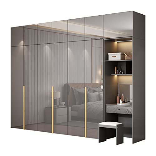 CHROX Wardrobes Wardrobe Home Bedroom Modern Minimalist Small Apartment Cabinet Assembly Hanging Storage High-gloss Board Large