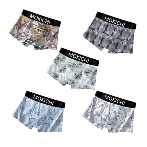 Image of Men's Premium Microfiber Printed Boxer Briefs for Men | Soft Stretch Trunks with Elastic Waistband | Breathable, Moisture-Wicking, Comfortable Innerwear | Assorted Prints | Pack of 5