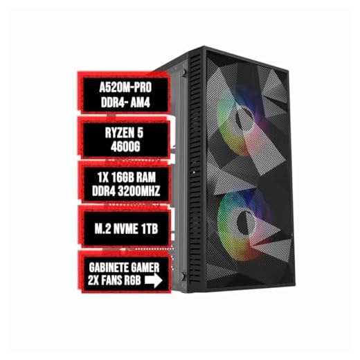 PC GAMER LIDER RYZEN 5 4600G, 16GB DDR4, NVME 1TB, AMD RADEON™ GRAPHICS VEGAS 7, GABINETE GAMER 2 FANS RGB