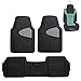 FH Group F11511 Trimmable Heavy Duty Tall Channel Floor Mats (Gray) Full Set with Gift - Universal Fit for Cars Trucks and SUVs