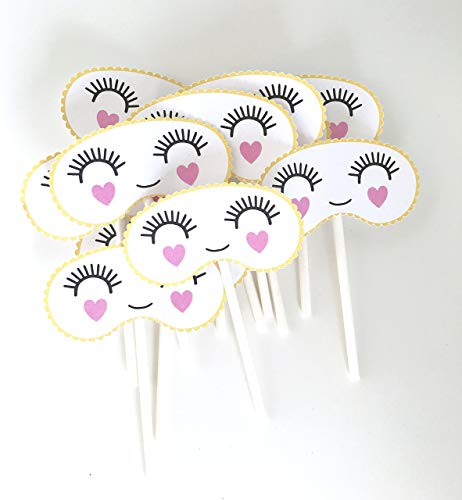 Emoji Cupcake Toppers 12 Pcs, Slumber Cake Picks Birthday Decoration Party Supplies, Spa Kids Celebration #TOP24