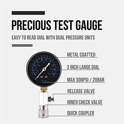 Lichamp 11pcs Compression Tester Adapter Kit, Automotive Engine Cylinder Leak Down Compression Test Motor Pressure Gauge, Include Engine Cylinder Stethoscope by Lichamp - Image 3