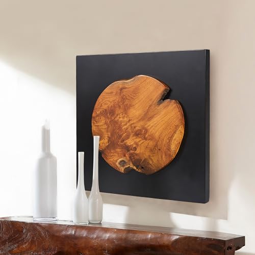 Warmaxx Rustic Teak Wood Wall Décor Aesthetic 17" x 17"