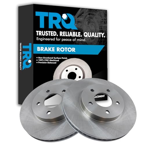 TRQ Front Brake Rotors Set Vented Compatible with 2005-2006 Chevrolet Equinox 2006 Pontiac Torrent 2002-2007 Saturn Vue