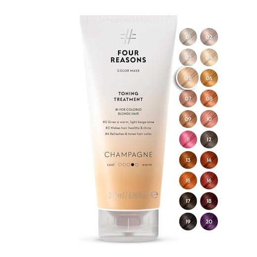 FOUR REASONS Colour Mask, Champagne Blonde (27 Colours) – Hair Gloss & Colour Depositing Conditioner – Semi Permanent Hair Toner for Colour-Treated Hair Color For Women – Vegan & Cruelty-Free – 200 ml