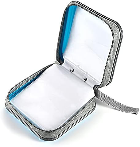 LIOVODE CD Wallet, 48 Capacity Portable CD/Blu-ray/Disc Media Holder Storage Organizer Binder for Car Office Home (Sky Blue)