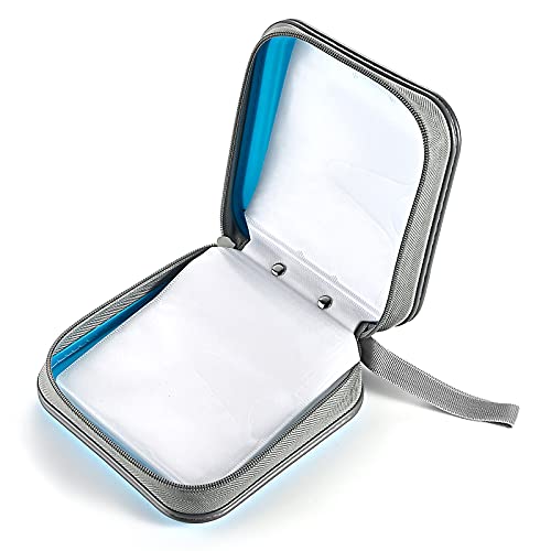 LIOVODE DVD Case, 48 Capacity CD Case Portable CD Case Holder Storage Hard Plastic DVD CD Wallet Holder Organizer for Car (Sky blue) - Thumbnail 4