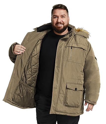 Image of Soularge Men's Big and Tall Winter Warm Heavy Hooded Parka Jacket