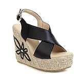 Sandali da donna occasione: sandali casual eleganti adatti per le donne da indossare viaggi estivi, vacanze, mare, spiaggia, tempo libero, lavoro, passeggiate, shopping, appuntamenti e altre occasioni, zeppe adatte per l'estate delle donne facile collocazione, delicati sandali bohémien fiore rendono il tuo viaggio estivo incantevole.