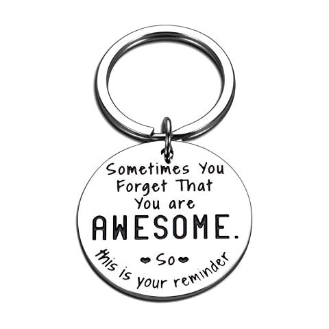 SYGUNAR Funny Inspirational Keychain Gifts for Coworker Best Friend BFF Him Her Stocking Stuffers for Adults White Elephant Gifts Christmas Gifts for Women Men Daughter Son Key Chain Cover