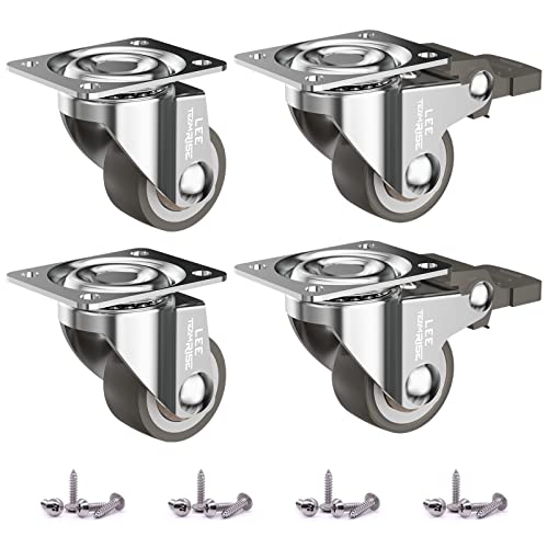 1' Low Profile Casters Wheels for Furniture Small...