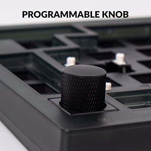 Keychron V1 Kabelgebundene mechanische Tastatur, Barebone Knauf, kompatibel mit Mac Windows Linux (Frosted Black,Translucent) – Bild 3